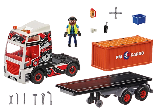 playmobil cargo truck content