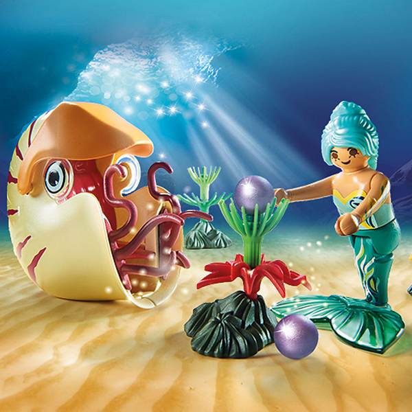 playmobil mermaid with sea snail 3